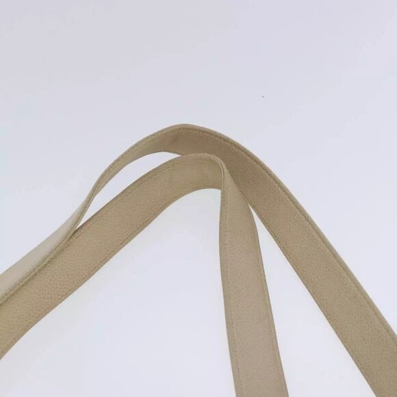 CHANEL COCO Mark Chain Tote Bag Caviar Skin Beige Gold CC Auth - Picture 11 of 16